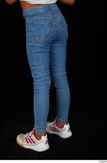 Elissa blue jeans dressed leg lower body sneakers 0004.jpg